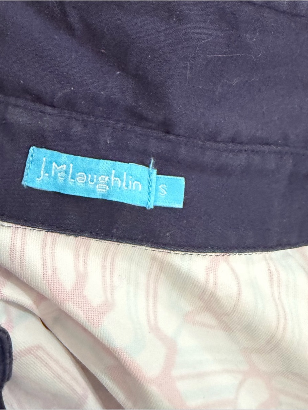 J. McLaughlin White w Pink Blue Pattern Catalina Cloth Long Sleeve Polo Top S - Picture 6 of 6